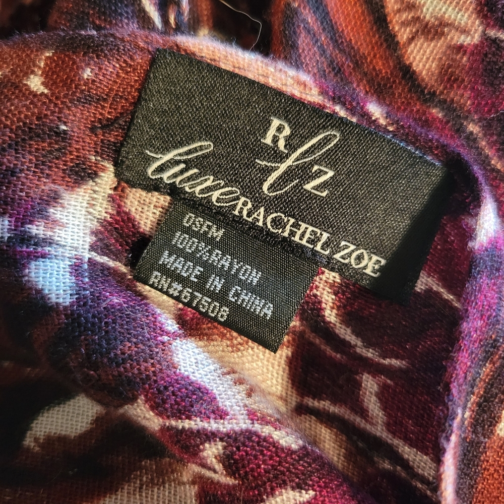 Rachel Zoe Lux Print Wrap w/Fringe 72x28 - Picture 3 of 3
